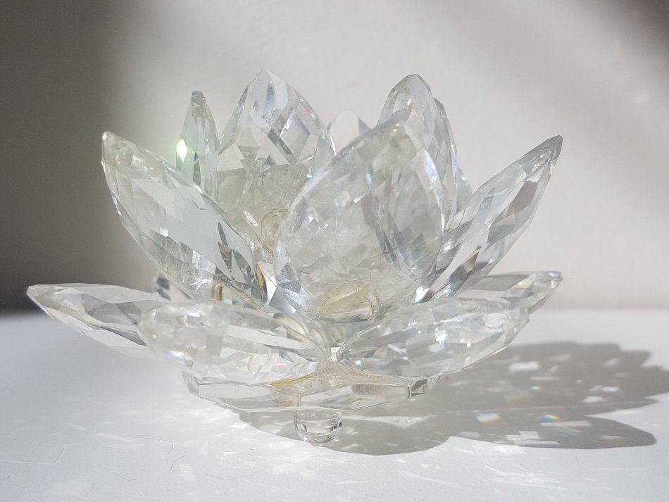 Swarovski Swarovski Water Lily Crystal Candle Holder. Large 9.5 cm
